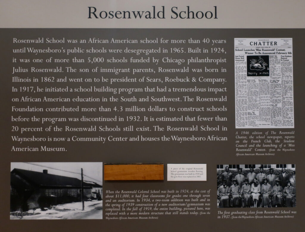 Waynesboro Rosenwald School Exhibit