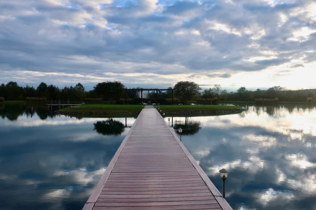 Walkway to wedding venue at Old House Winery Culpeper VA