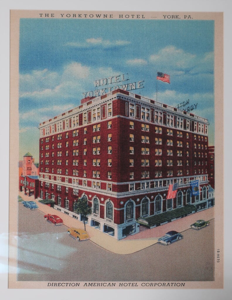 Rendering of Yorktowne Hotel when it first opened in York PA