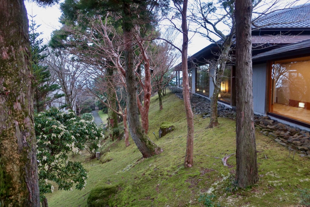 beautiful grounds of Hakone Prince Hotel Ryokan with onsen  - hot springs