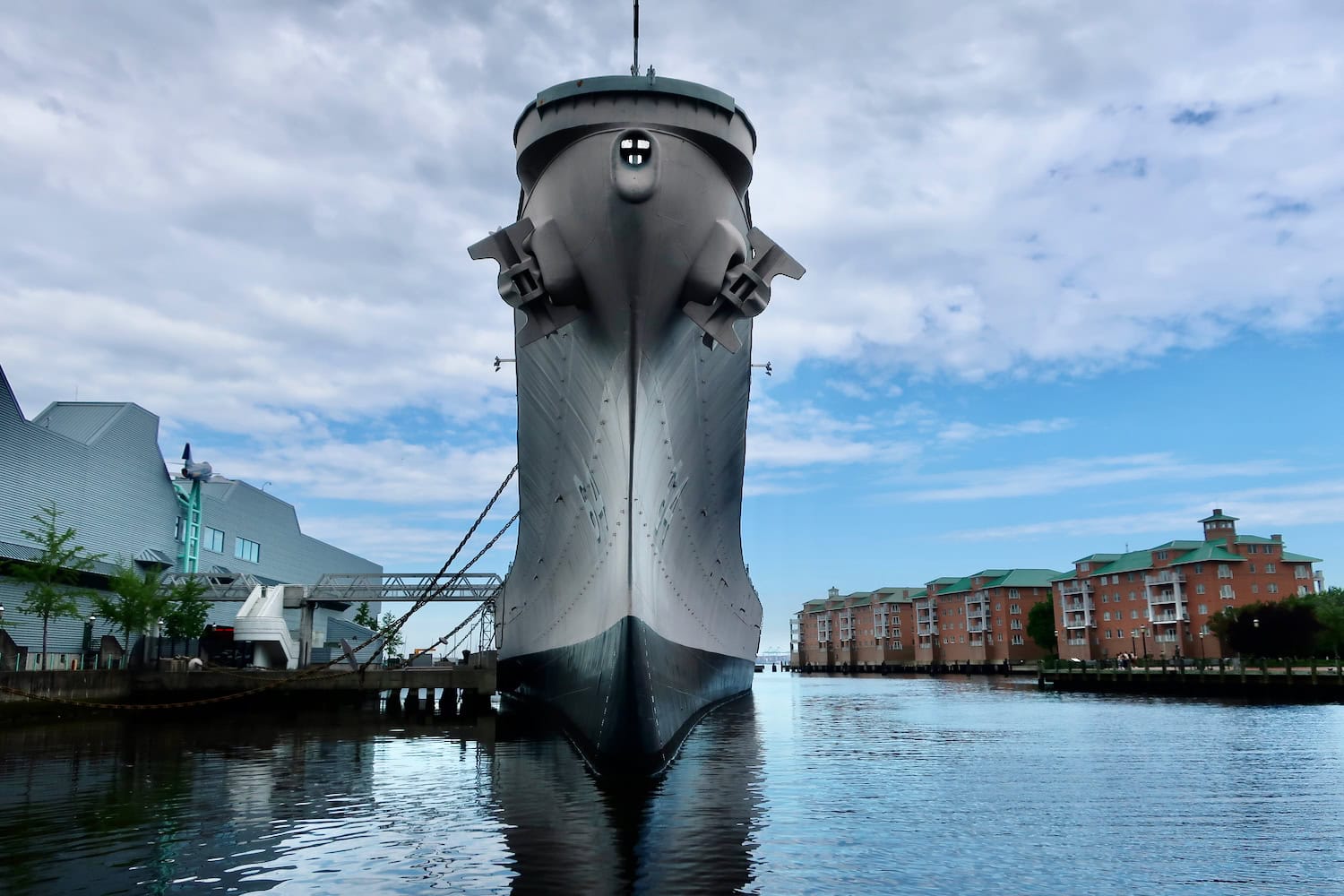 Bow view of Battleship Wisconsin Norfolk VA