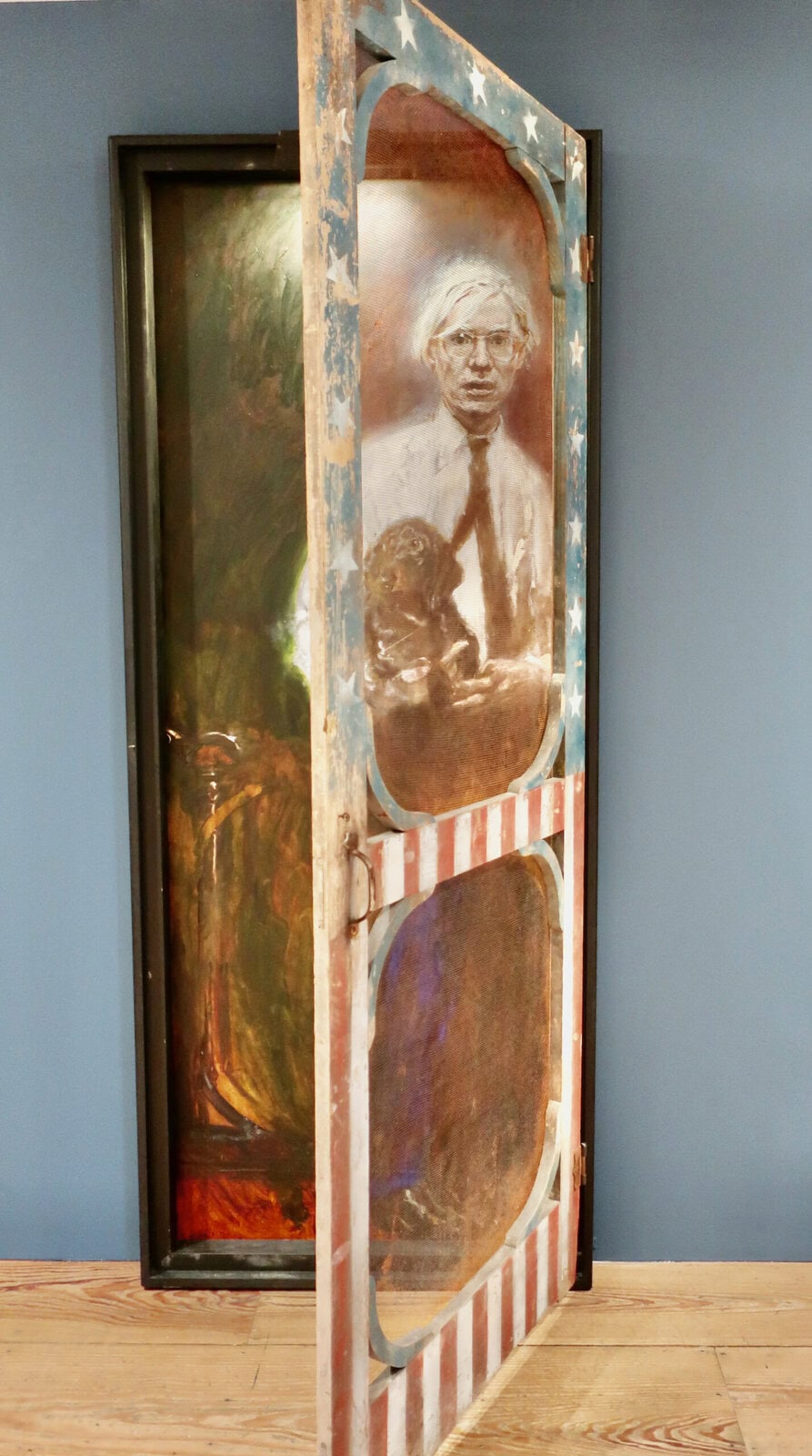 photo of Jamie Wyeth's Screen Door portrait of Andy Warhol at Brandywine Museum of Art PA