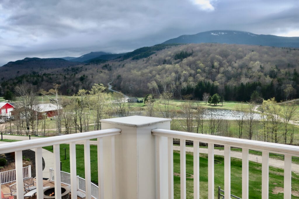 View from balcony room at Glen House Hotel NH