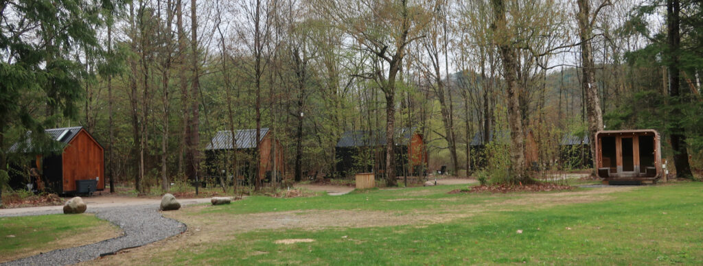 Tiny-home cabins by the brook at Lumen Nature Retreat White Mountains NH