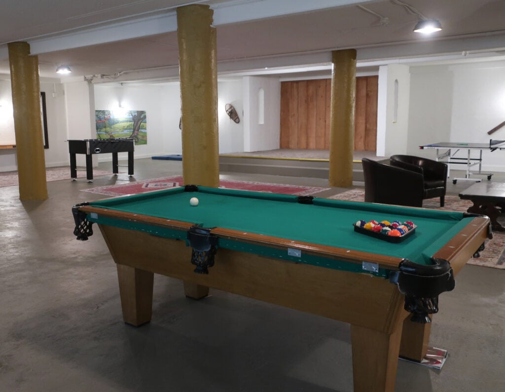 Basement Game Room at Sun Lodge VT