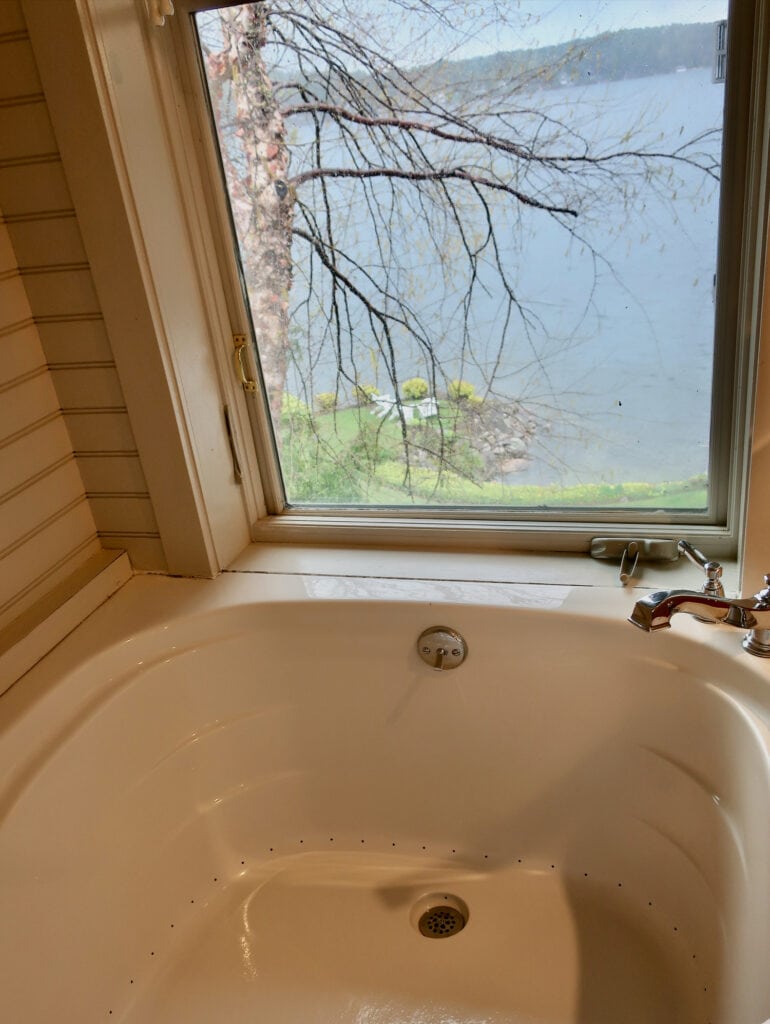 Double jetted tub with window views onto the Lake - Mill Falls at the Lake Resort Collection, Meredith NH