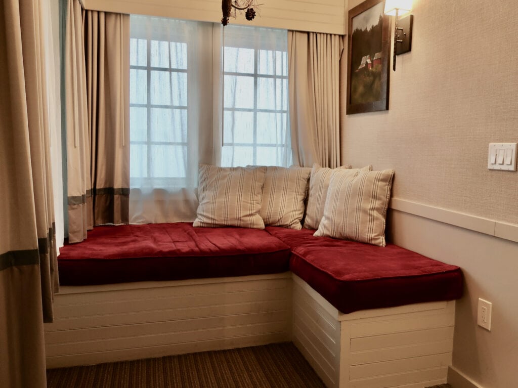 Window nook in guest room at Mill Falls at the Lake Meredith NH