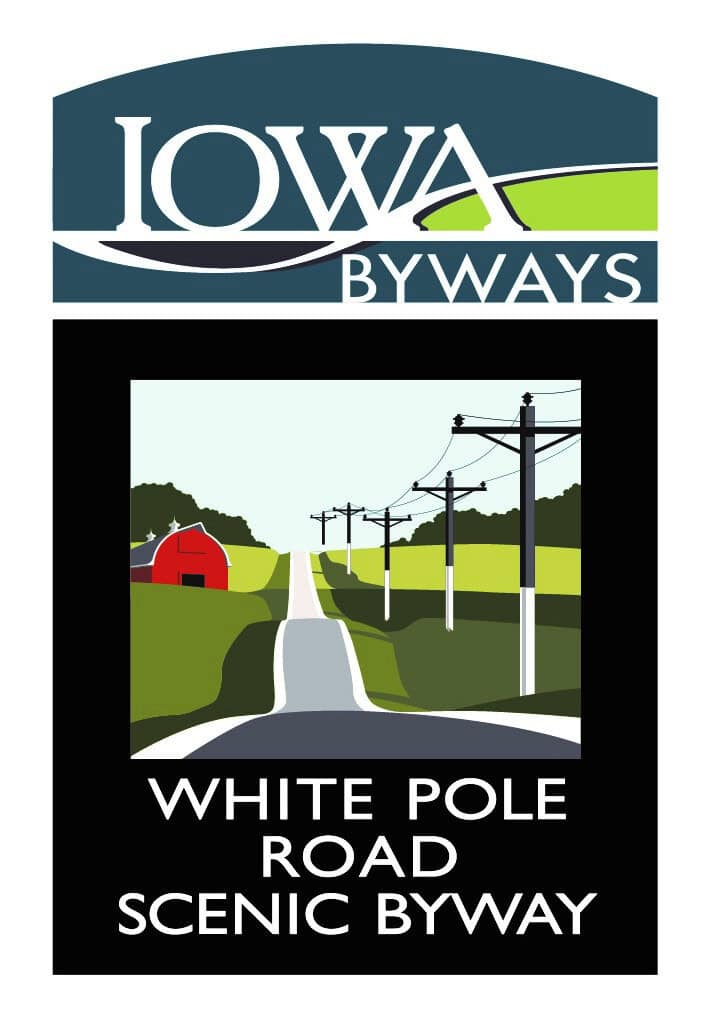 White Pole Road Scenic Byway logo Iowa