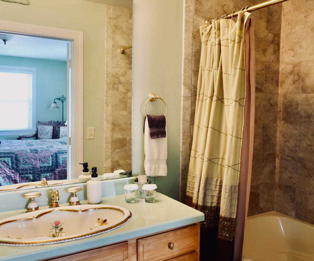 Bathroom with fancy sink at Swope Manor Gettysburg PA