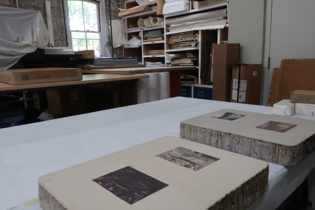 Print in process at Center for Contemporary Printmaking Norwalk CT
