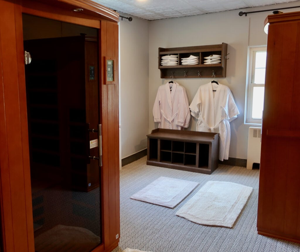 Infared saunas and bathrobes at Grandeur Estate PA