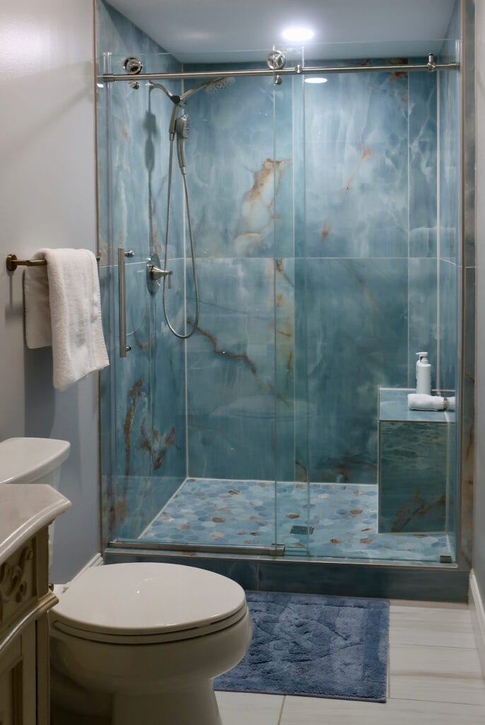 Italian tile bathrooms at Grandeur Estate PA
