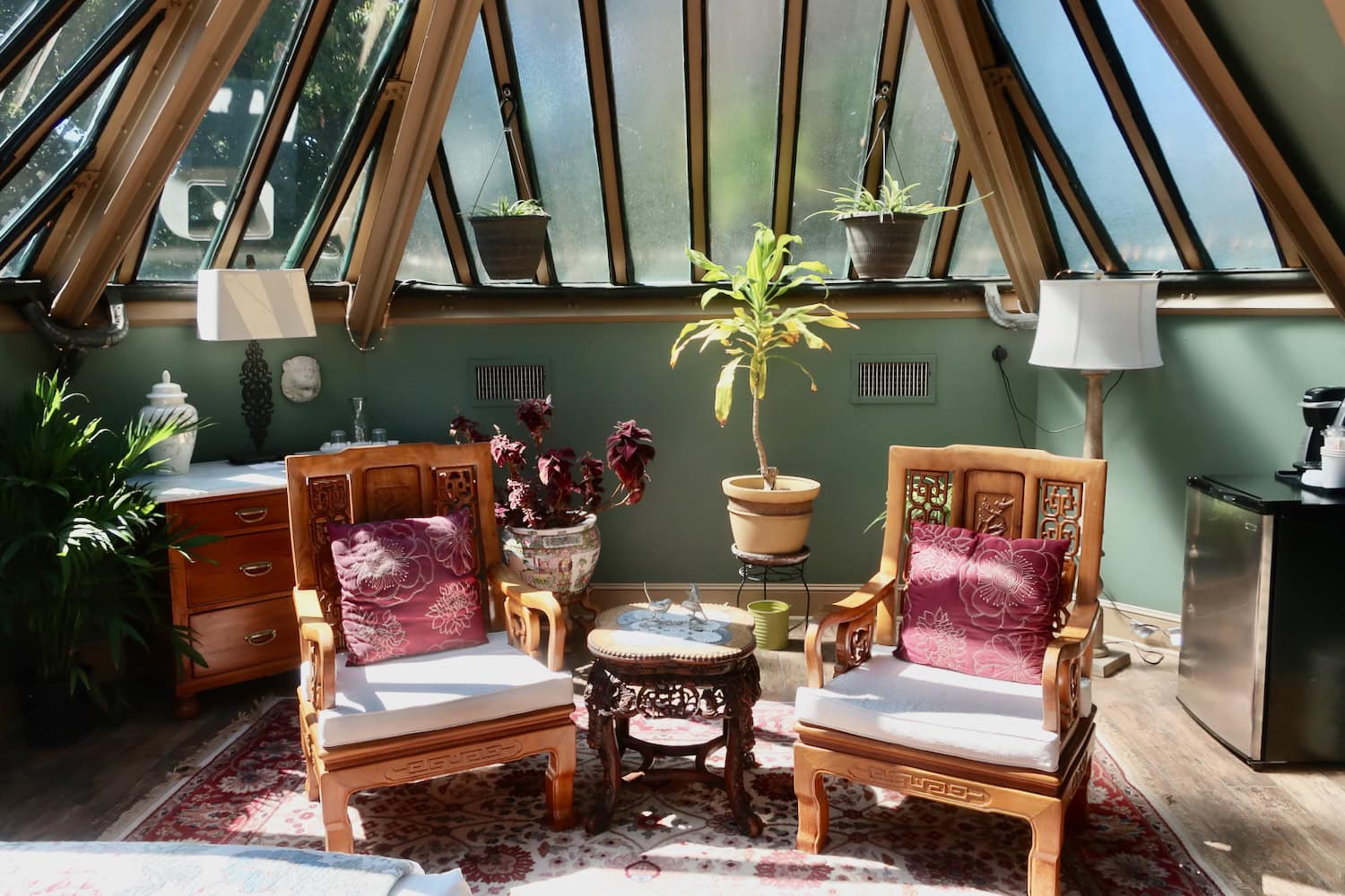 Conservatory sitting area at Sayre Mansion Bethlehem PA
