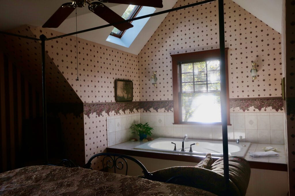 Henry James Room (11) with jetted tub and double shower at Palmer House Inn Falmouth