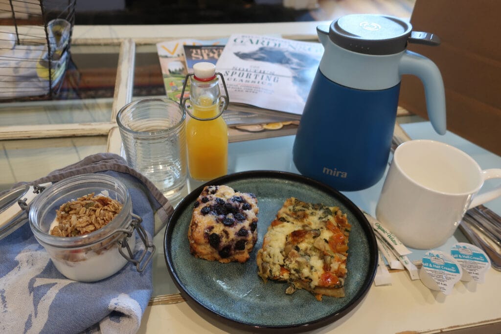 Breakfast delivered to your door at Inn at Gristmill Square