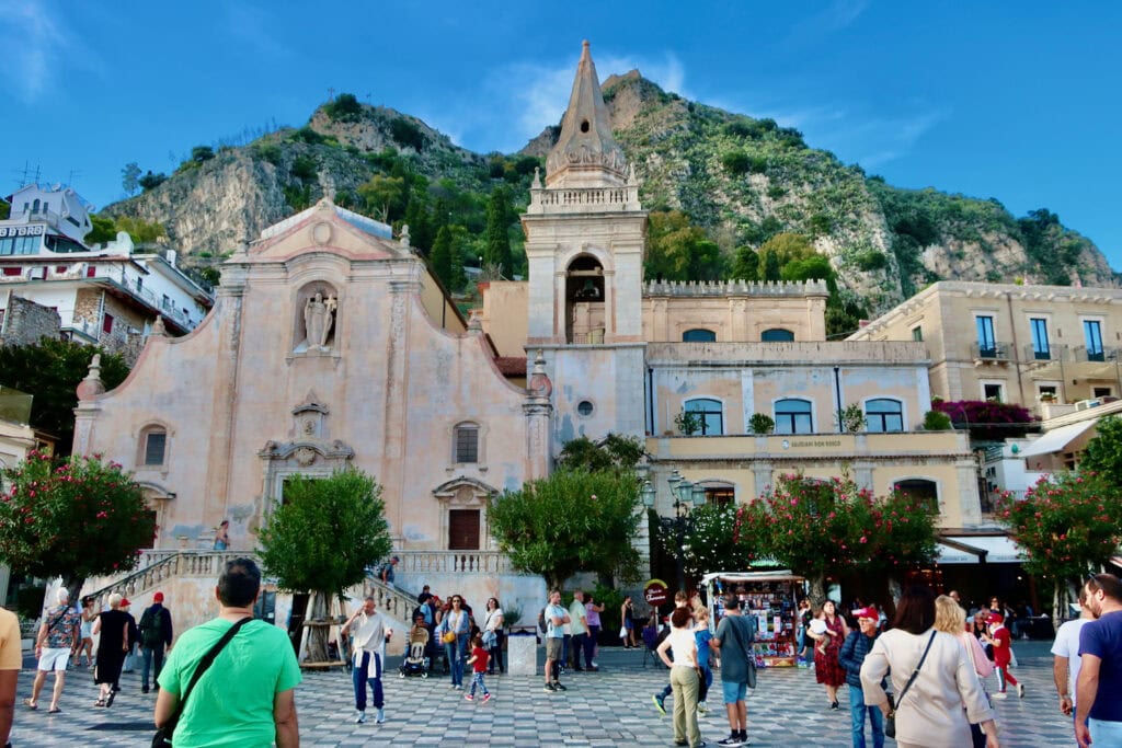 The Church plaza in Taormina Sicily