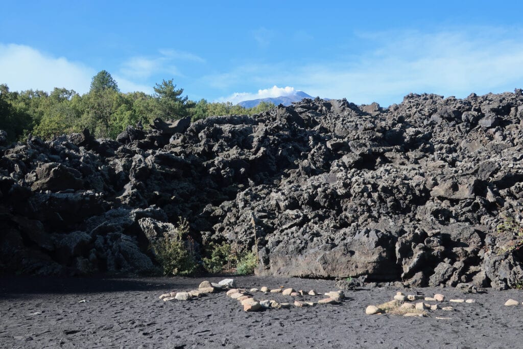 Stark end of lava field from 2002 Mt Etna erruption Sicily