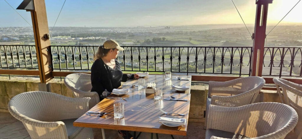 Breakfast view from Xara Palace hotel Mdina Malta