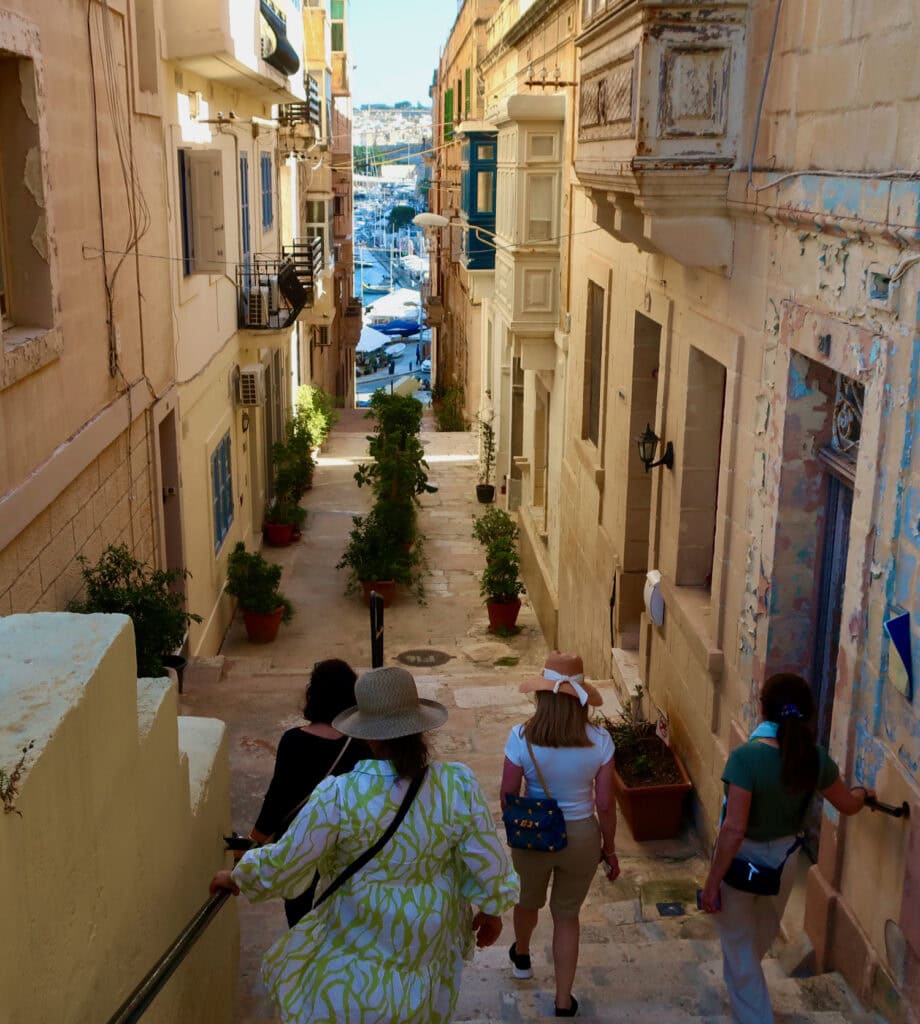 Valletta, Malta street down to harbor