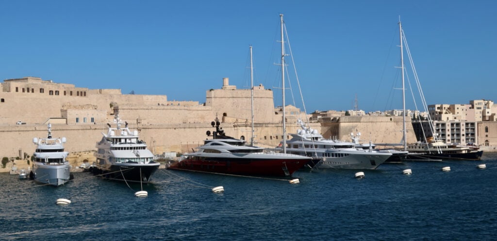 Mega Yachts at Malta port