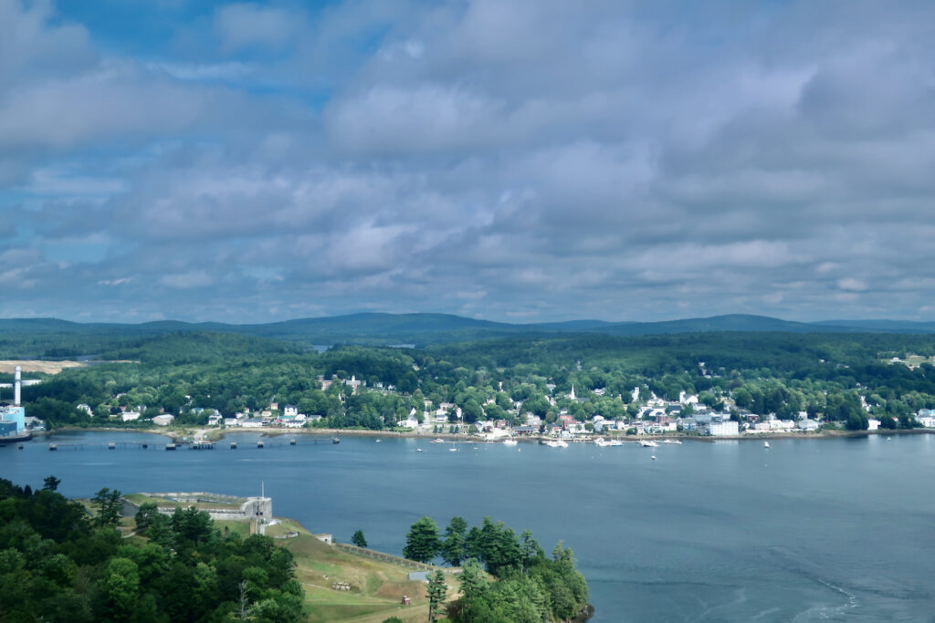 View of Bucksport Maine from Penobscot Narrows Bridge observatory