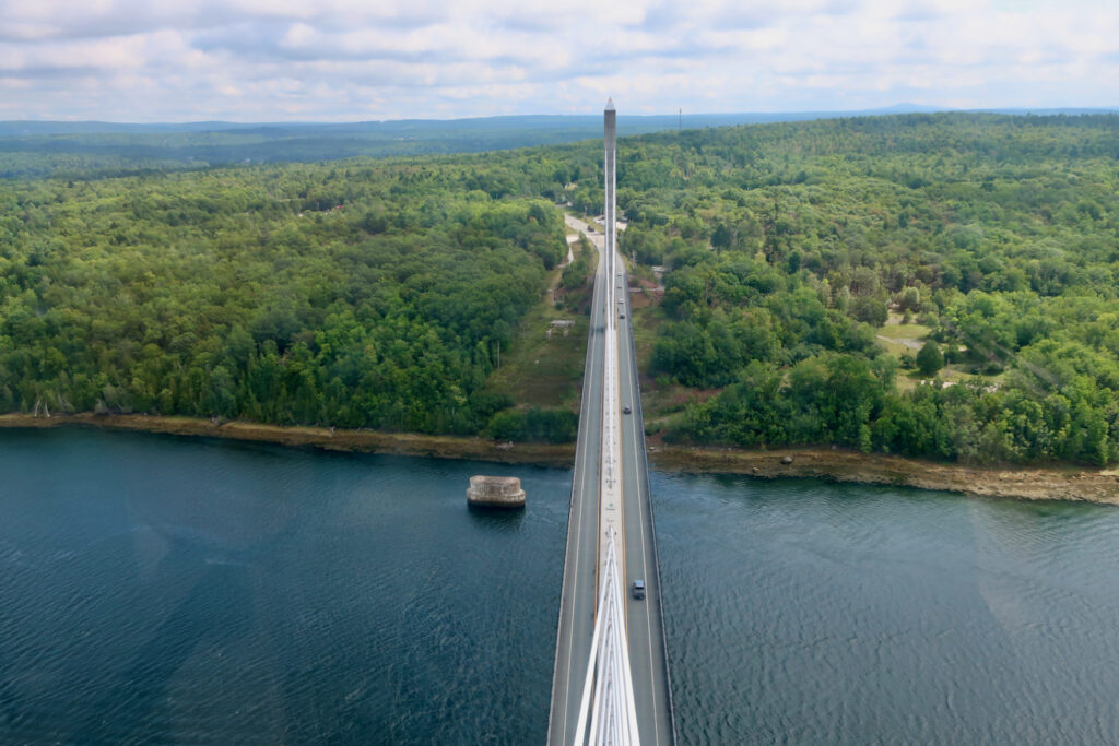 View from the top of Penobscot Narrows Bridge Observatory Maine