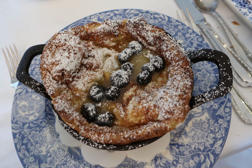 Dutch Baby Pancakes, breakfast at Inn at Tacaro Estate MD