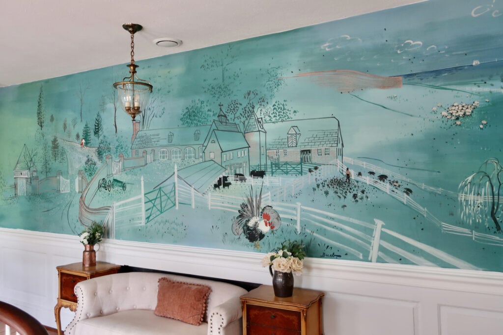 Mural of old Tacaro Farm at Inn at Tacaro Estate MD