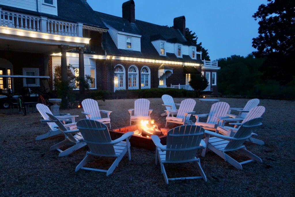 Fire pit at Inn at Tacaro Estate Tracys Landing MD