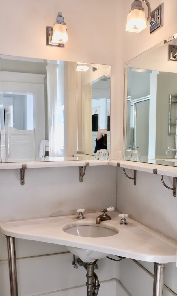Mrs Proctor's original corner marble sink in the Miranda Suite - Gateways Inn MA
