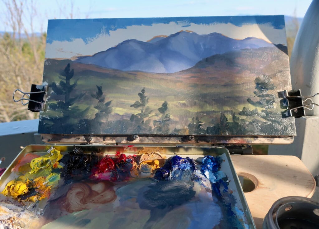 Mountain view art by Jessica Fligg from Milan Hills SP Fire tower