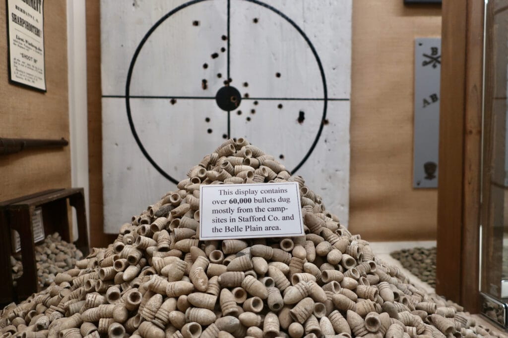 Pile of Civil War bullets in Winery Bull Run Museum VA
