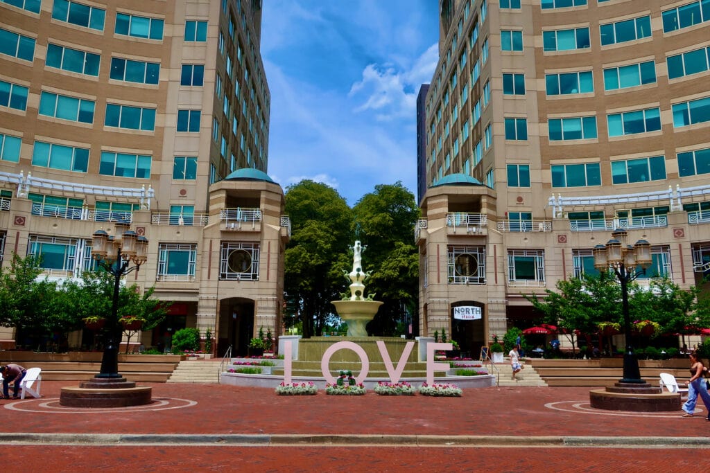 Reston VA Town Center LOVE sign