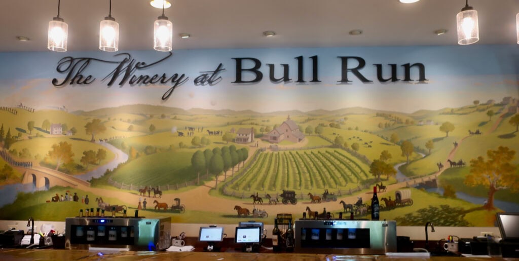 Mural in Winery at Bull Run Tasting Room VA