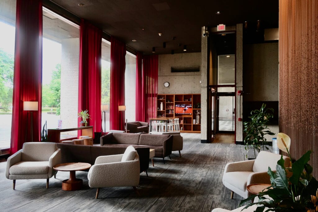 Hotel UMass lobby Amherst MA