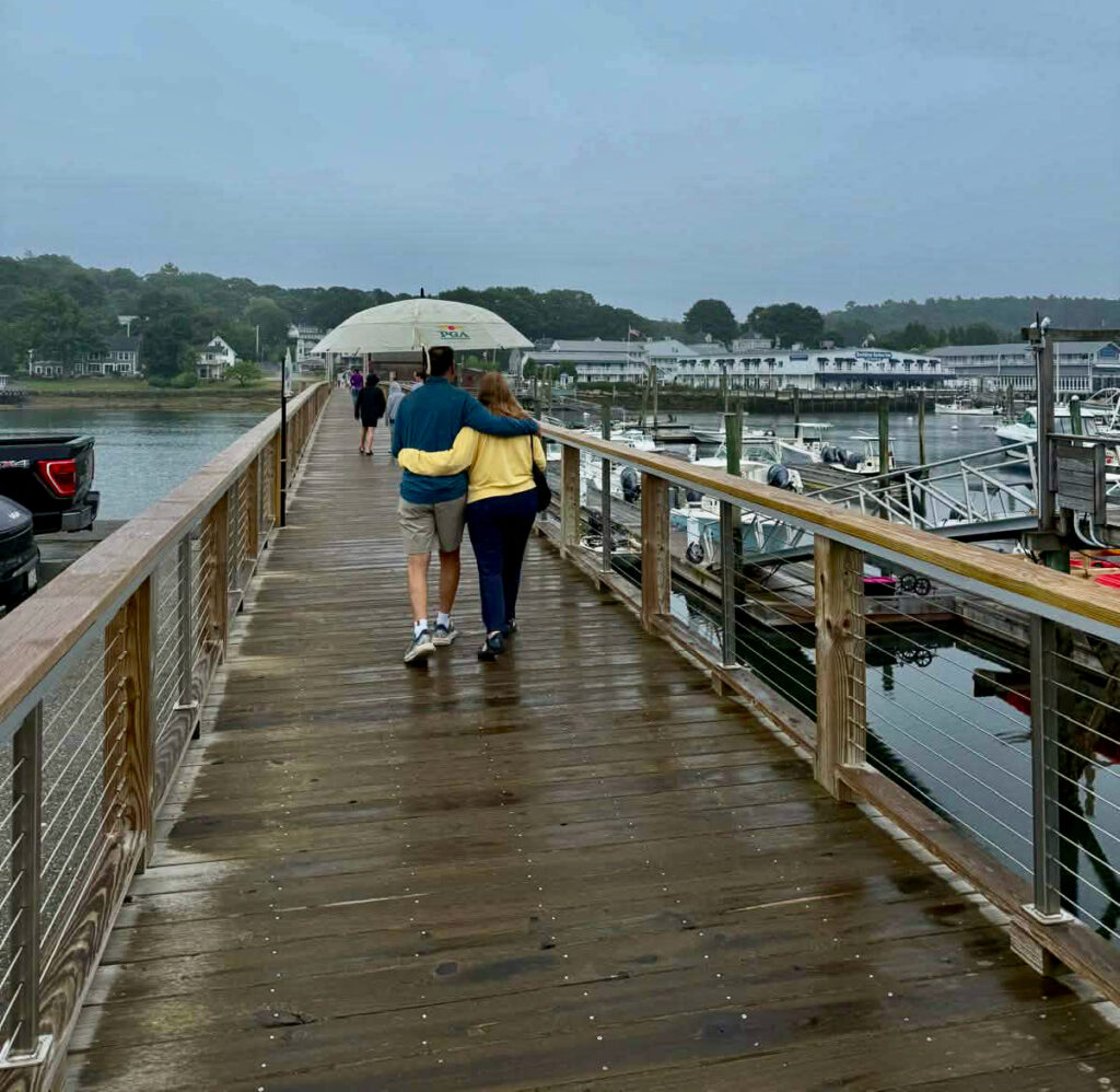 1901 Boothbay Harbor Footbridge with romantic couple