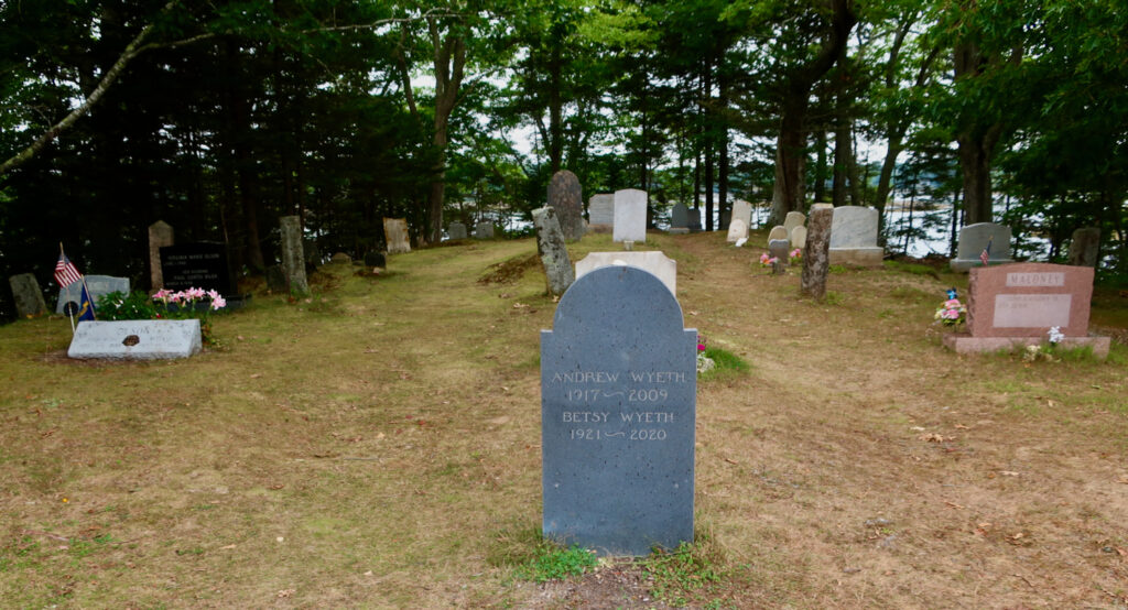 Cemetery where Andrew and Betty Wyeth and Alvero and Christina Olson are buried near the Olson Home in Cushing ME